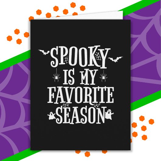 Carte Saison éffrayante Fantômes Bats Araignées Hallowee