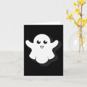 Carte Saison Éffrayante Halloween Ghost Cute Ghost (Fleur jaune)
