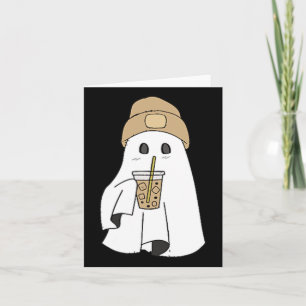 Carte Saison effrayante Mignon Fantôme Rétro Café glacé 