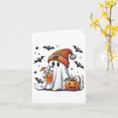 Carte Saison épicée citrouille mignonne Ghost (Fleur jaune)