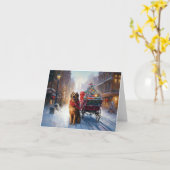 Carte Saison festive de Noël de Setter en Irlande (Fleur jaune)