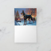 Carte Saison Festive de Noël Doberman (Intérieur)