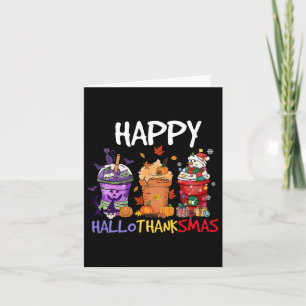 Carte Saison Halloween Thanksgiving Happy Hallothanksmas