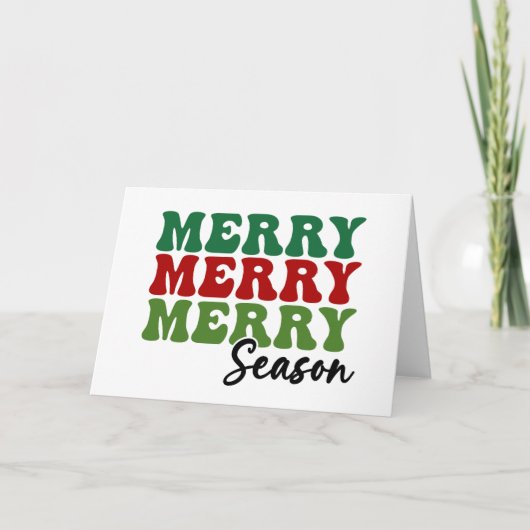 Carte Saison Joyeuse Joyeuse Joyeuse - Art de Fêtes Rétr (Devant)