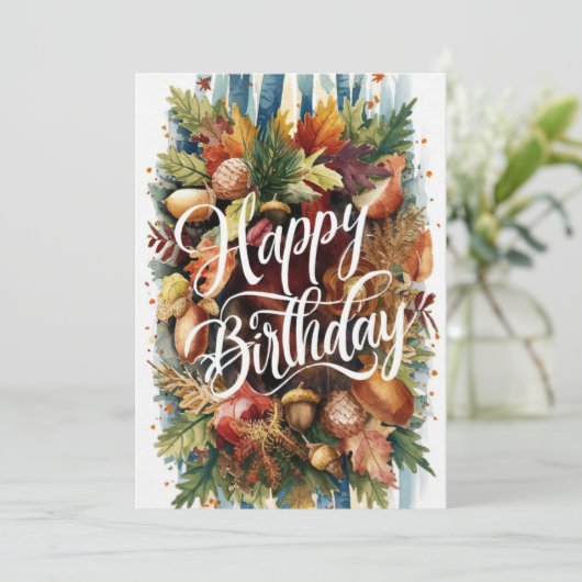 Carte Saison Mystique Belle Automne automne Bonne Annive (Debout devant)