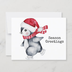 Carte Saison Salutations Penguin