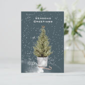 CARTE SAISONS ACCUEILLANT SIMPLE ARBRE DE NOËL NON DÉCOR (Debout devant)