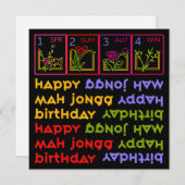 Carte Saisons Mah Jongg Anniversaire (Devant / Derrière)
