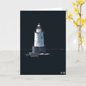 Carte Sakonnet Light la nuit (Fleur jaune)