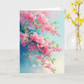 Carte Sakura Blush du printemps (Fleur jaune)