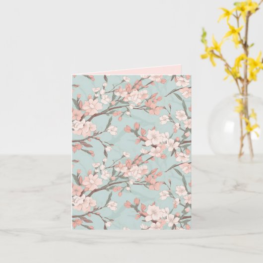 Carte Sakura Cherry Blossom Abstrait (Fleur jaune)