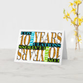 Carte Salaire 10e anniversaire Félicitations Mosaic (Fleur jaune)