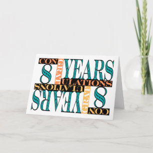 Carte Salaire 8e anniversaire Félicitations Mosaïque