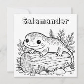 Carte Salamander | Page de coloriage de l'enfant (Devant)