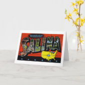 Carte Salina Kansas Salutation Vintage (Fleur jaune)