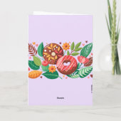 Carte Salle de classe Saint-Valentin Boho Donuts et fleu (Dos)