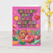 Carte Salle de classe Saint-Valentin Boho Donuts et fleu (Fleur jaune)