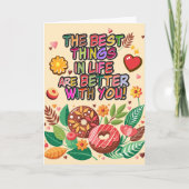 Carte Salle de classe Saint-Valentin Boho Donuts et fleu (Devant)