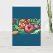 Carte Salle de classe Saint-Valentin Boho Donuts et fleu (Dos)