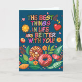 Carte Salle de classe Saint-Valentin Boho Donuts et fleu (Devant)