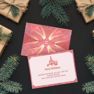 Carte salmon winter christmas wish sunburtst mandala