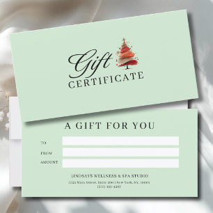 CARTE SALON CERTIFICAT D'AFFAIRES ARBRE DE NOËL 