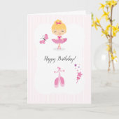 Carte Salon d'anniversaire de Pink Ballerina (Fleur jaune)