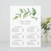 Carte Salon de beauté de verdure simple Tarifs (Debout devant)