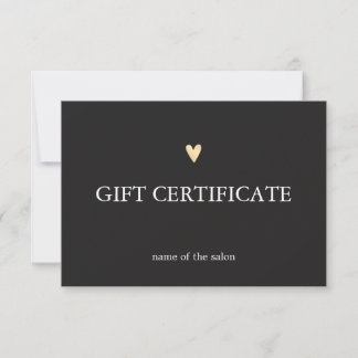 Carte Salon de Beauté Élégant Gris Blanc Faux Or Cœur