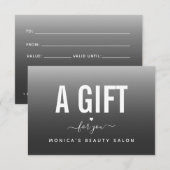 Carte Salon de beauté moderne et tendance Gris Ombre Gra (Devant / Derrière)