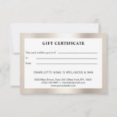 Carte Salon de cheveux moderne Or (Dos)