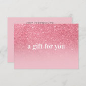 Carte Salon de Maquillage Boutique Ombré Paillettes Rose (Devant / Derrière)