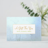 Carte Salon et Spa Aqua Blue Glass Certificat cadeau (Debout devant)