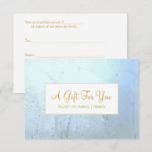 Carte Salon et Spa Aqua Blue Glass Certificat cadeau (Devant / Derrière)