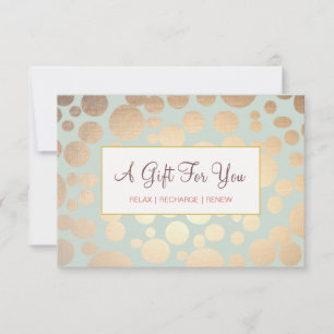 Carte Salon et Spa Faux Gold Leaf Look Certificat cadeau
