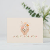 Carte Salon Floral Céleste Certificat-Cadeau QR-Code (Debout devant)
