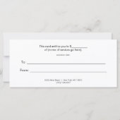 Carte Salon floral coloré et certificat cadeau Spa (Dos)