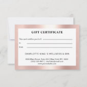 Carte Salon moderne Rosegold (Dos)