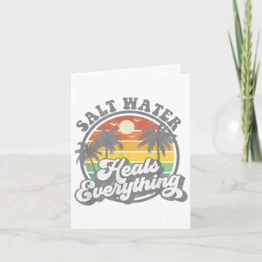 Carte Salt Water Heure Tout Funny Retro Beach Femmes (Devant)
