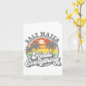 Carte Salt Water Heure Tout Funny Retro Beach Femmes (Fleur jaune)