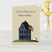 Carte Saltbox Maison d'Anniversaire (Fleur jaune)