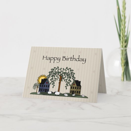 Carte Saltbox Maisons Anniversaire (Devant)