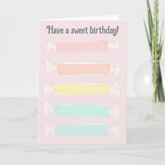 Carte Saltwater Taffy Candy Message personnalisé Anniver (Devant)