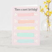 Carte Saltwater Taffy Candy Message personnalisé Anniver (Fleur jaune)