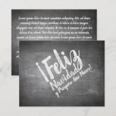 Carte Saludos De Navidad en La Pizarra (Devant / Derrière)