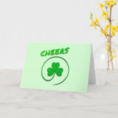 Carte Salue Clover Shamrock tout fin blanc (Fleur jaune)