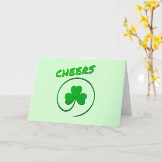Carte Salue Clover Shamrock tout fin blanc (Fleur jaune)
