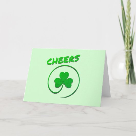 Carte Salue Clover Shamrock tout fin blanc (Devant)