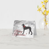 Carte Saluki Joyeux Noël (Fleur jaune)