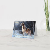 Carte Saluki Qu'il neige Noël (Devant)